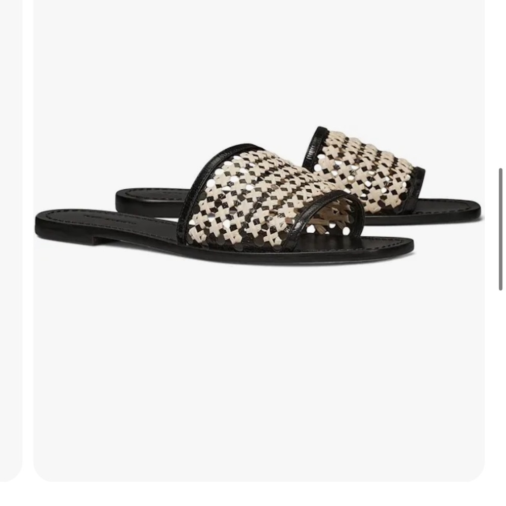 Tory Burch Women’s Woven Raffia Slides